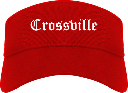 Crossville Tennessee TN Old English Mens Visor Cap Hat Red