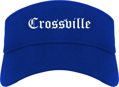 Crossville Tennessee TN Old English Mens Visor Cap Hat Royal Blue
