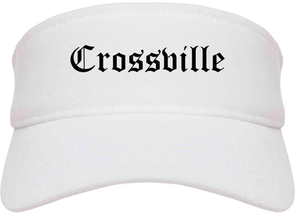 Crossville Tennessee TN Old English Mens Visor Cap Hat White