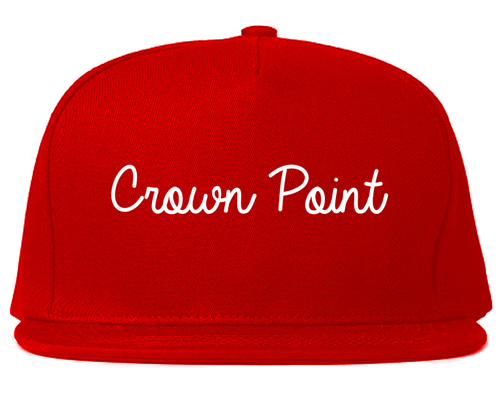 Crown Point Indiana IN Script Mens Snapback Hat Red