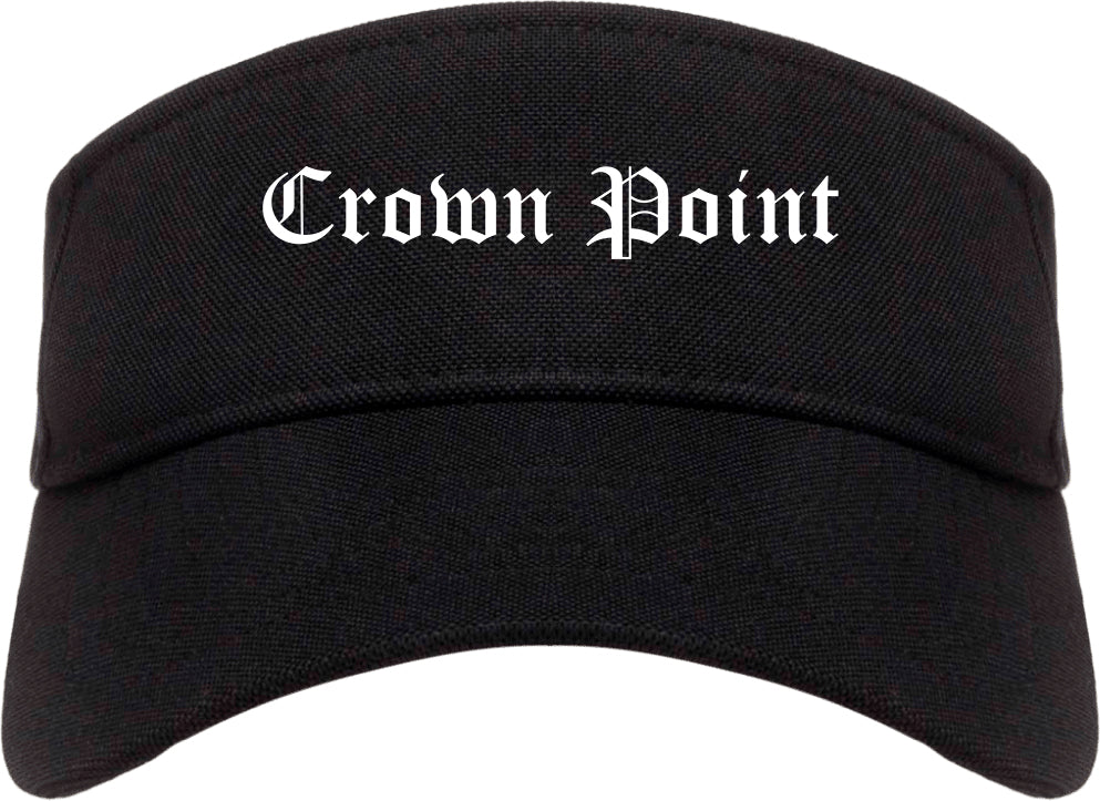 Crown Point Indiana IN Old English Mens Visor Cap Hat Black