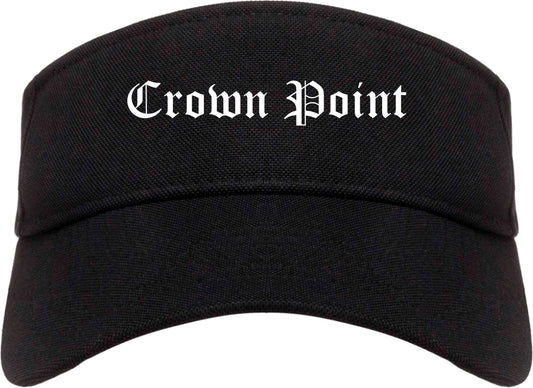 Crown Point Indiana IN Old English Mens Visor Cap Hat Black