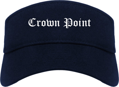 Crown Point Indiana IN Old English Mens Visor Cap Hat Navy Blue
