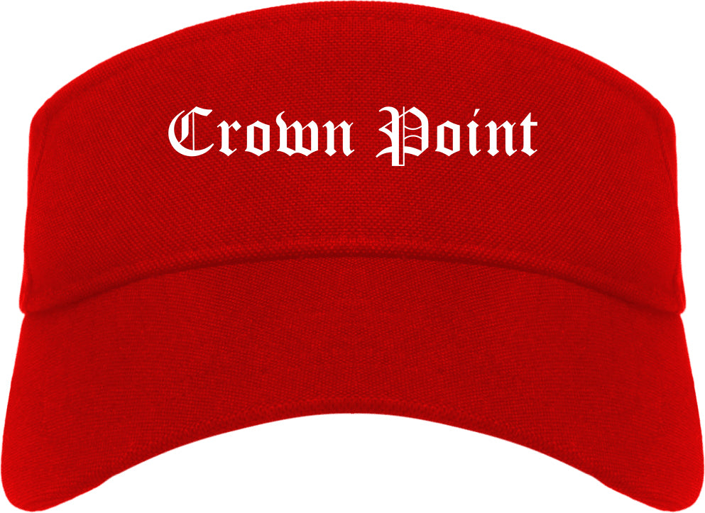 Crown Point Indiana IN Old English Mens Visor Cap Hat Red
