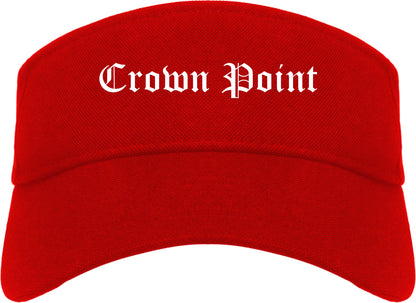 Crown Point Indiana IN Old English Mens Visor Cap Hat Red