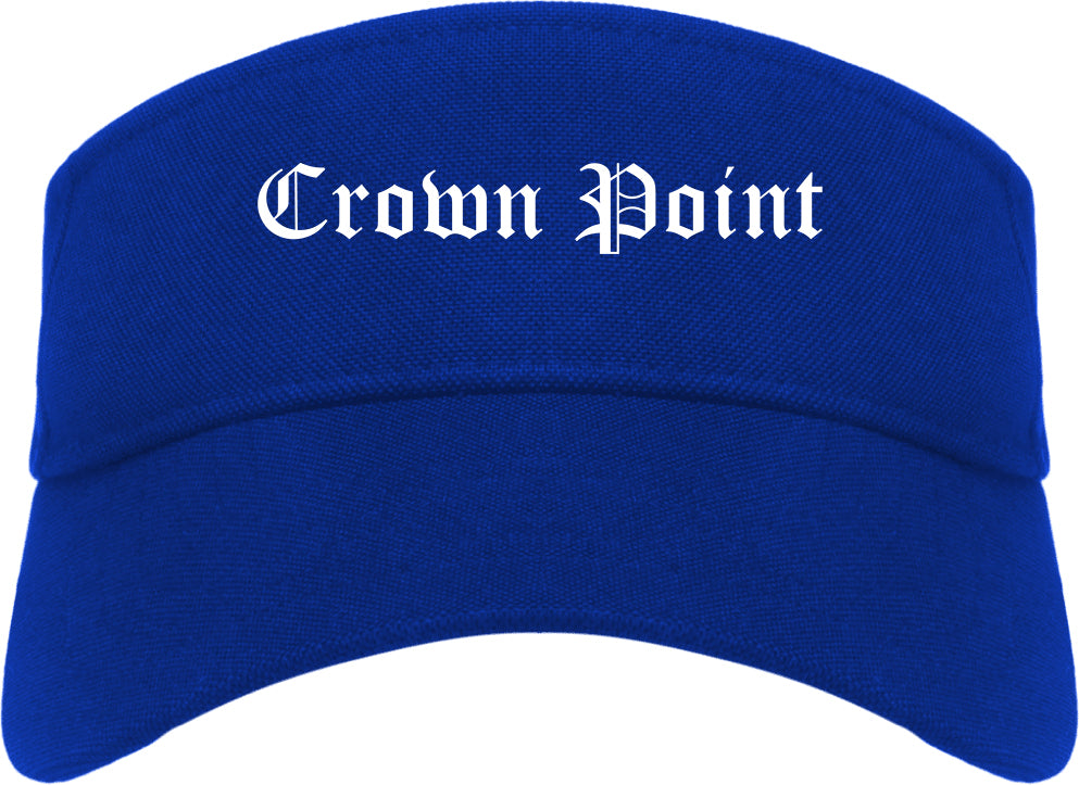 Crown Point Indiana IN Old English Mens Visor Cap Hat Royal Blue