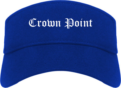 Crown Point Indiana IN Old English Mens Visor Cap Hat Royal Blue