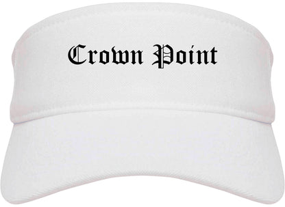 Crown Point Indiana IN Old English Mens Visor Cap Hat White
