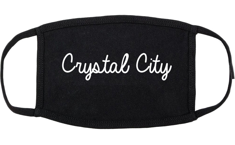 Crystal City Missouri MO Script Cotton Face Mask Black