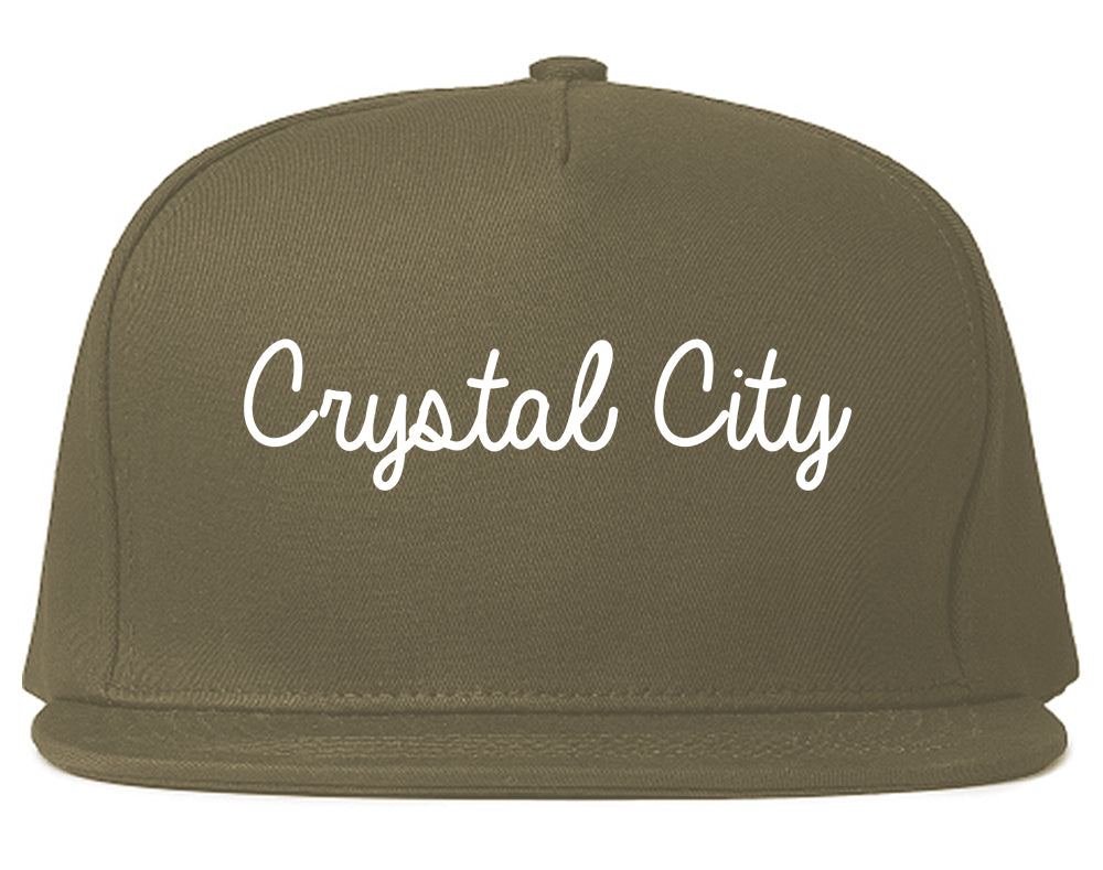 Crystal City Missouri MO Script Mens Snapback Hat Grey