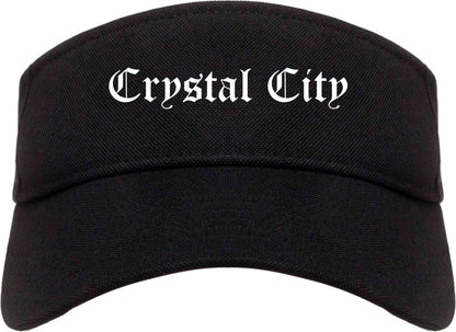 Crystal City Missouri MO Old English Mens Visor Cap Hat Black