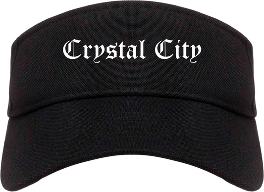 Crystal City Missouri MO Old English Mens Visor Cap Hat Black