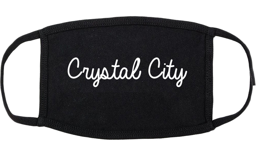 Crystal City Texas TX Script Cotton Face Mask Black