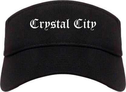 Crystal City Texas TX Old English Mens Visor Cap Hat Black