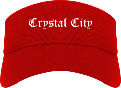 Crystal City Texas TX Old English Mens Visor Cap Hat Red
