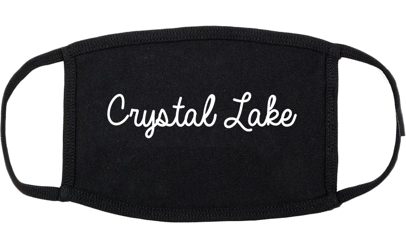 Crystal Lake Illinois IL Script Cotton Face Mask Black