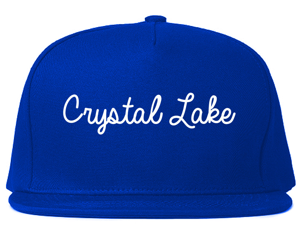 Crystal Lake Illinois IL Script Mens Snapback Hat Royal Blue