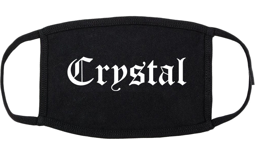 Crystal Minnesota MN Old English Cotton Face Mask Black