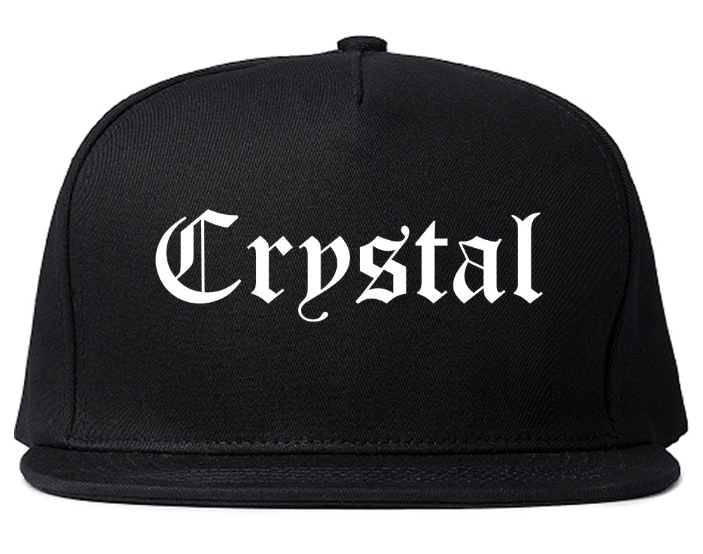 Crystal Minnesota MN Old English Mens Snapback Hat Black