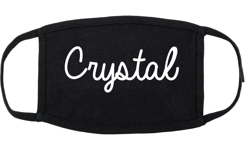 Crystal Minnesota MN Script Cotton Face Mask Black