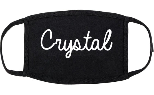 Crystal Minnesota MN Script Cotton Face Mask Black