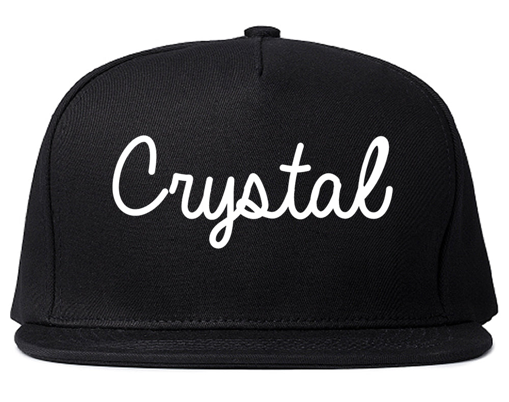 Crystal Minnesota MN Script Mens Snapback Hat Black