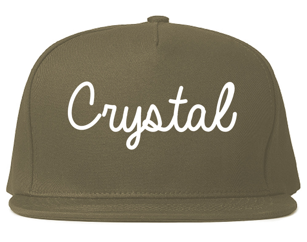 Crystal Minnesota MN Script Mens Snapback Hat Grey