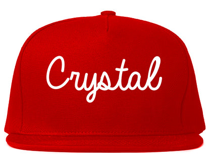 Crystal Minnesota MN Script Mens Snapback Hat Red