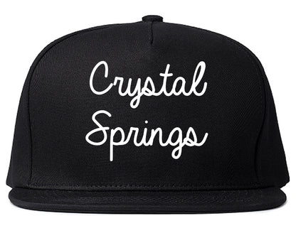 Crystal Springs Mississippi MS Script Mens Snapback Hat Black