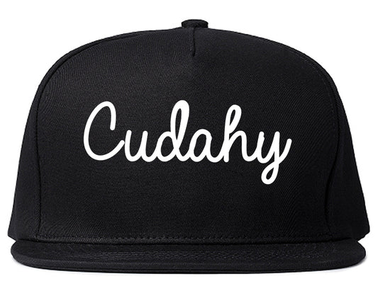 Cudahy California CA Script Mens Snapback Hat Black