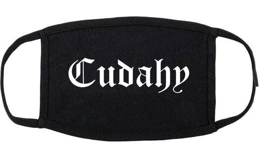 Cudahy Wisconsin WI Old English Cotton Face Mask Black