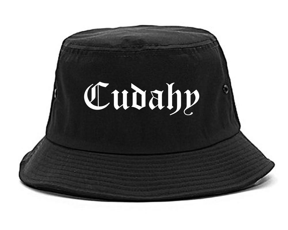 Cudahy Wisconsin WI Old English Mens Bucket Hat Black