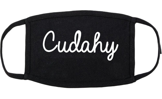Cudahy Wisconsin WI Script Cotton Face Mask Black