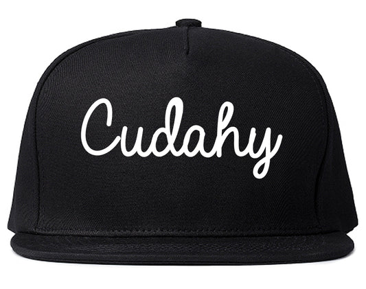Cudahy Wisconsin WI Script Mens Snapback Hat Black