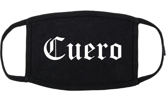 Cuero Texas TX Old English Cotton Face Mask Black