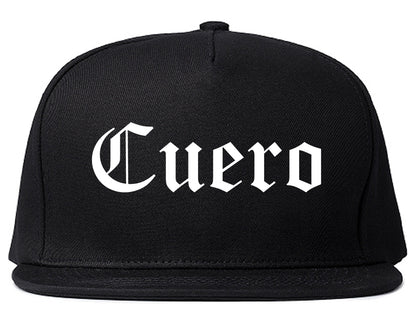 Cuero Texas TX Old English Mens Snapback Hat Black