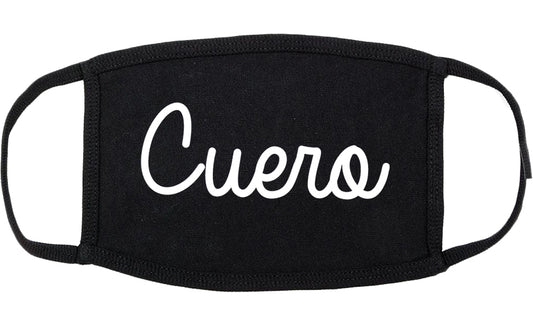 Cuero Texas TX Script Cotton Face Mask Black