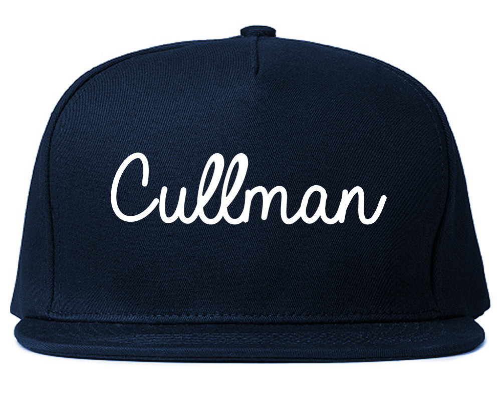 Cullman Alabama AL Script Mens Snapback Hat Navy Blue