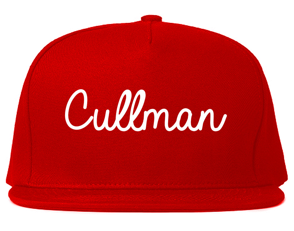 Cullman Alabama AL Script Mens Snapback Hat Red