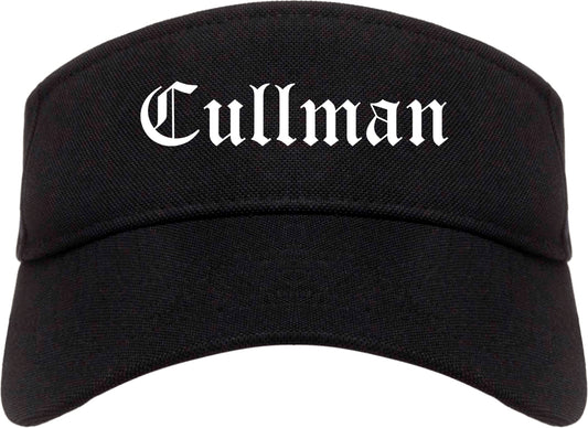 Cullman Alabama AL Old English Mens Visor Cap Hat Black