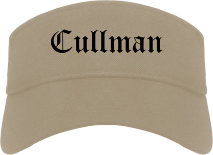 Cullman Alabama AL Old English Mens Visor Cap Hat Khaki