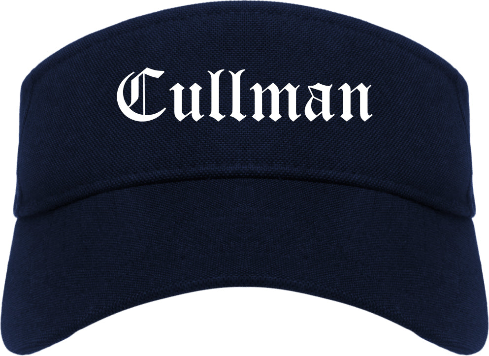 Cullman Alabama AL Old English Mens Visor Cap Hat Navy Blue