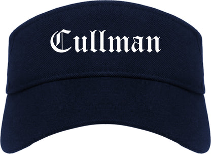 Cullman Alabama AL Old English Mens Visor Cap Hat Navy Blue