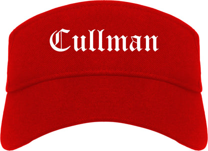 Cullman Alabama AL Old English Mens Visor Cap Hat Red