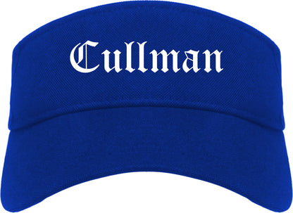 Cullman Alabama AL Old English Mens Visor Cap Hat Royal Blue