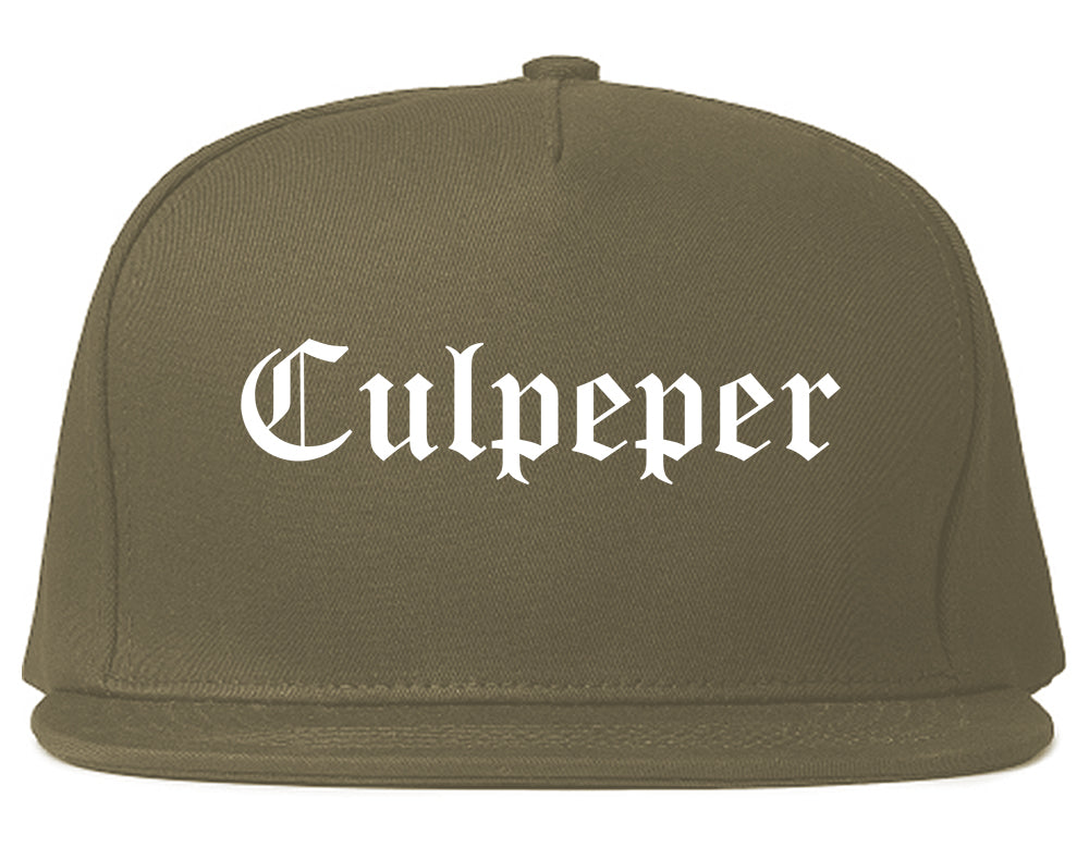 Culpeper Virginia VA Old English Mens Snapback Hat Grey
