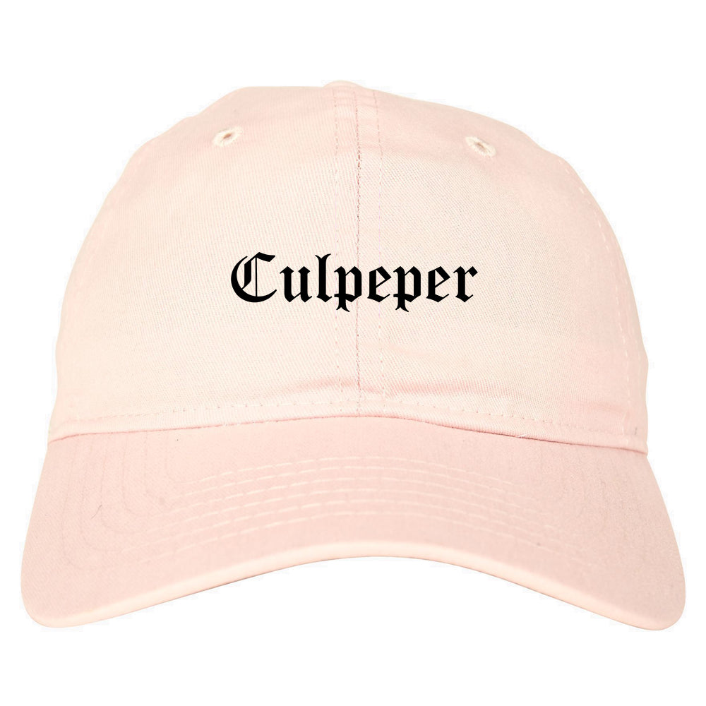 Culpeper Virginia VA Old English Mens Dad Hat Baseball Cap Pink