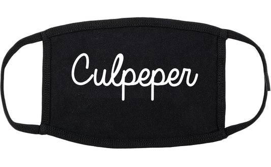 Culpeper Virginia VA Script Cotton Face Mask Black
