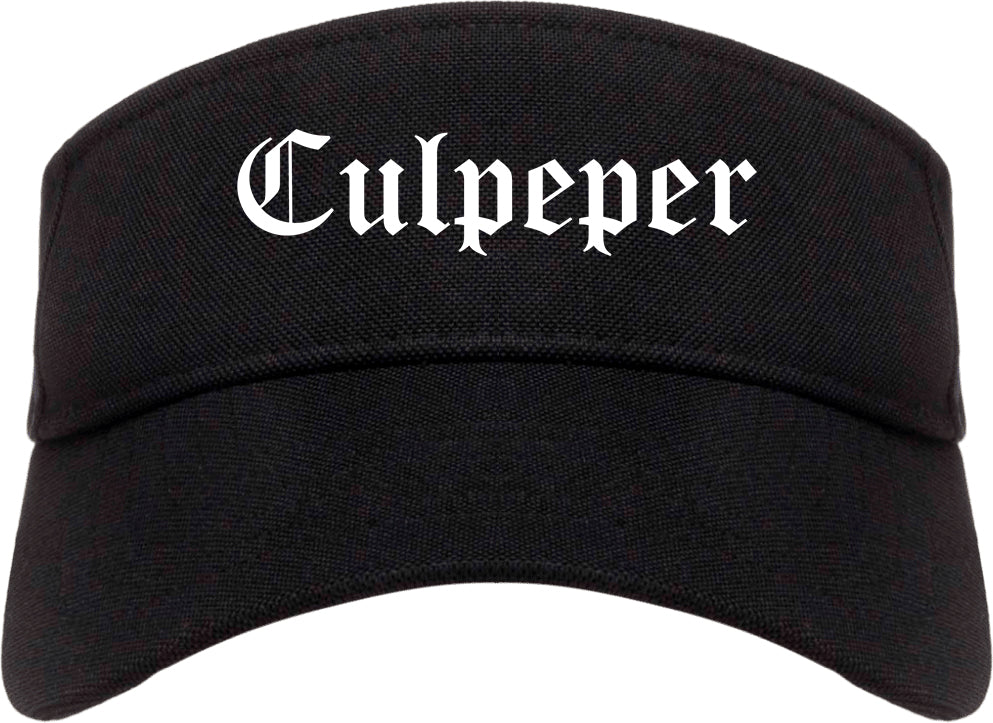 Culpeper Virginia VA Old English Mens Visor Cap Hat Black