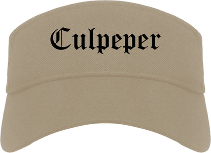 Culpeper Virginia VA Old English Mens Visor Cap Hat Khaki